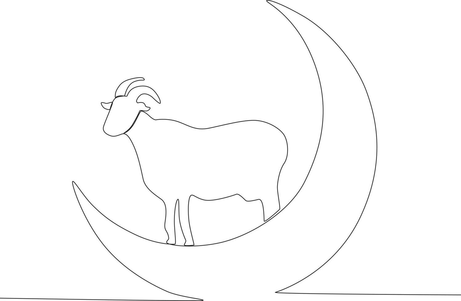 een geit en een halve maan vector