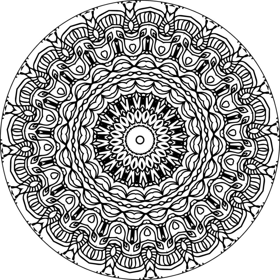 gemakkelijk circulaire patroon in het formulier van mandala voor henna, mehndi, tatoeëren, decoratie. decoratief ornament in etnisch oosters stijl. kleur boek bladzijde vector