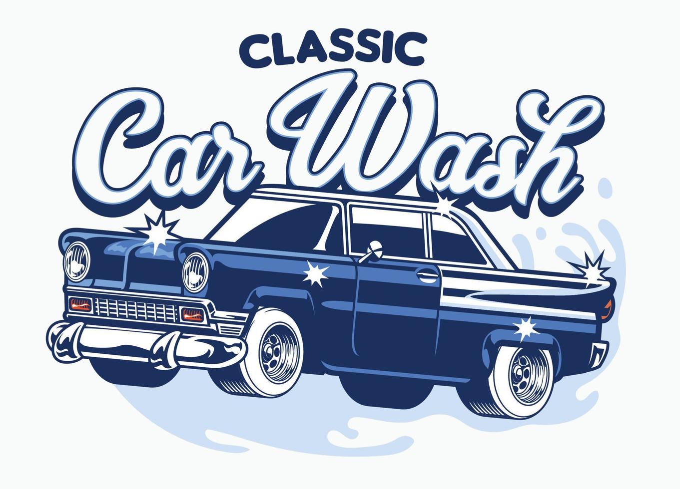 klassiek auto wassen ontwerp vector