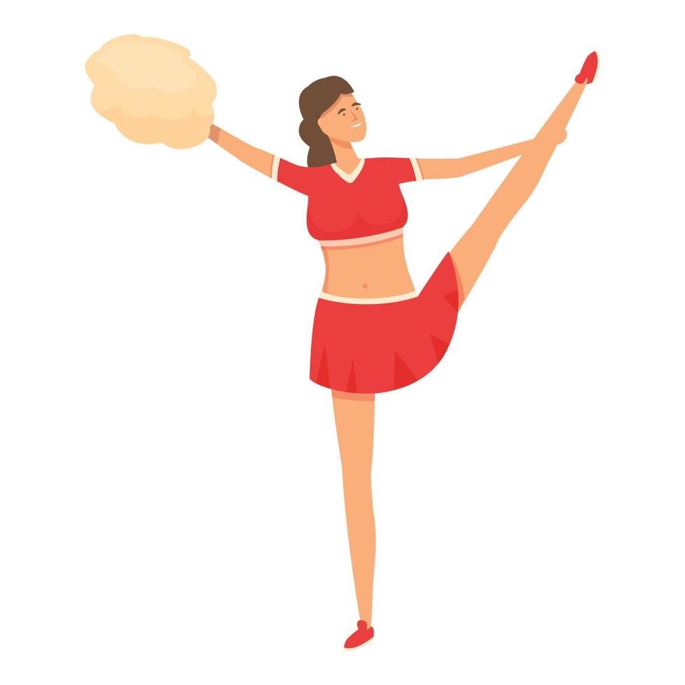 rekken cheerleader icoon tekenfilm vector. pom juichen meisje vector