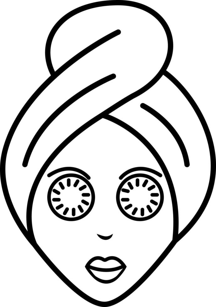 een insigne met een vrouw gezicht en lappen. oog masker.spa salon of huis kunstmatig verjongend procedure. huid zorg. krijgen ontdoen van rimpels, wallen, donker cirkels. ontwerp element vector