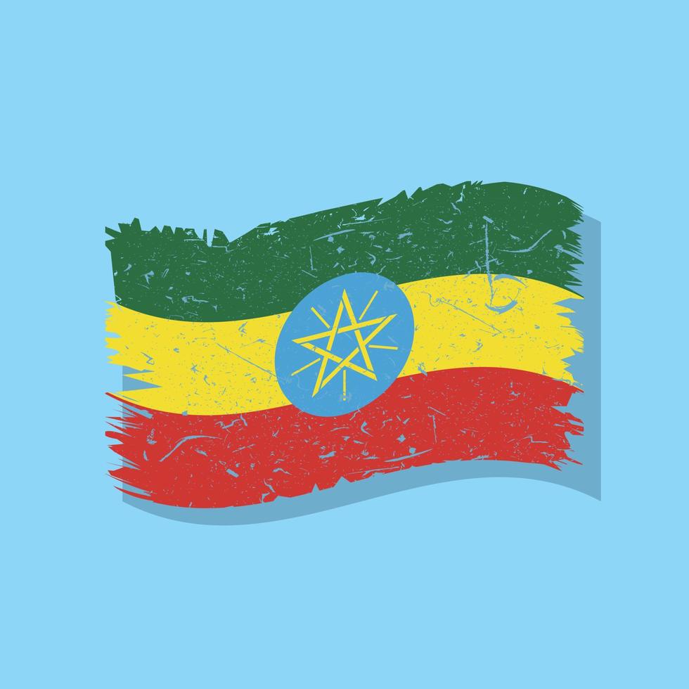 Ethiopië grunged nood vlag vecto vector