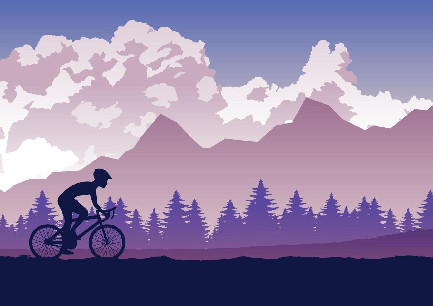 silhouet van activiteiten van mensen die op fietsen trainen vector