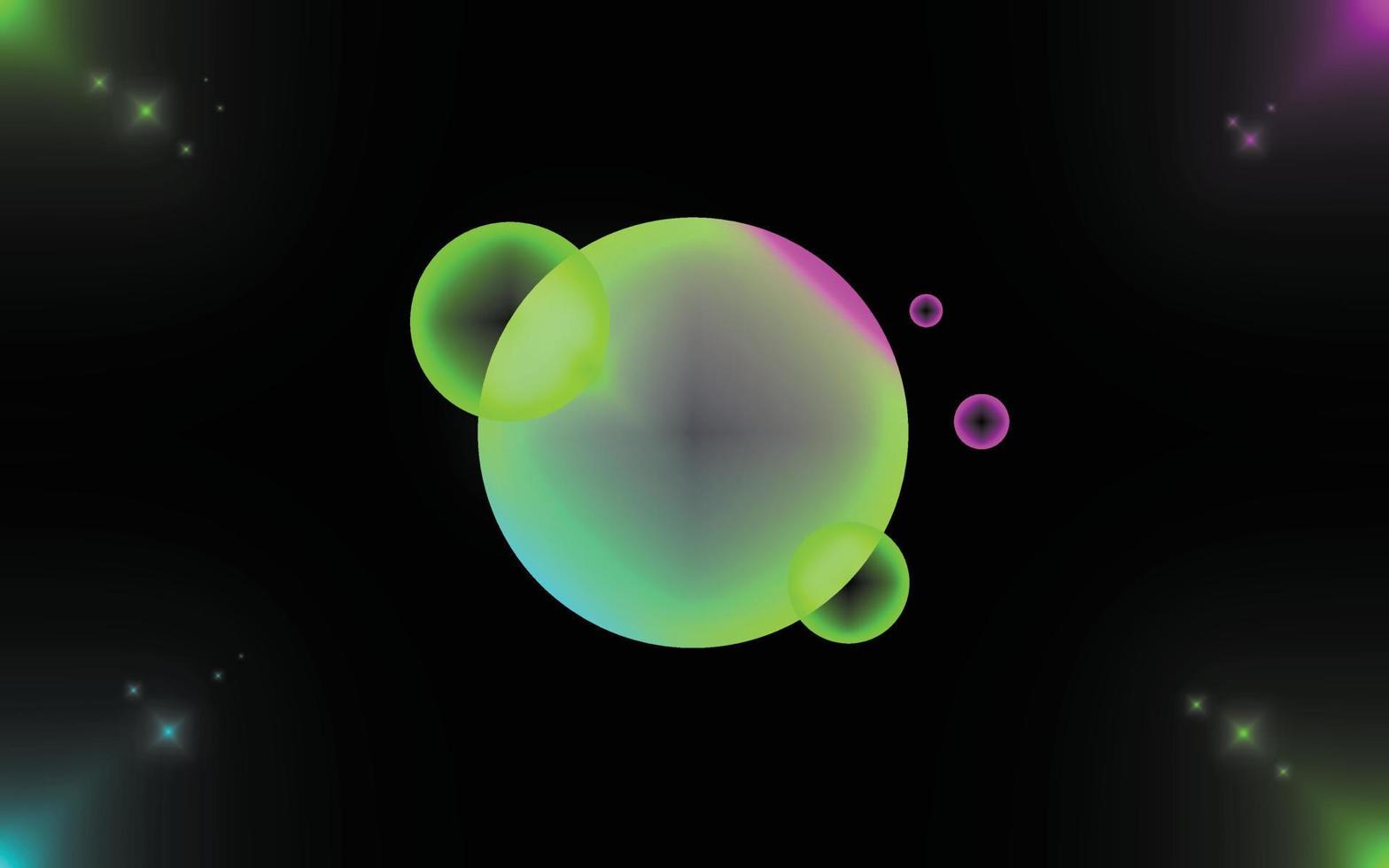 modieus neon bubbels met achtergrond. ronde bubbels met gloeiend licht Effecten vector