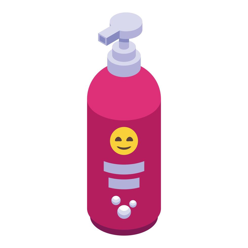 het baden een baby shampoo icoon isometrische vector. gelukkig zuigeling vector