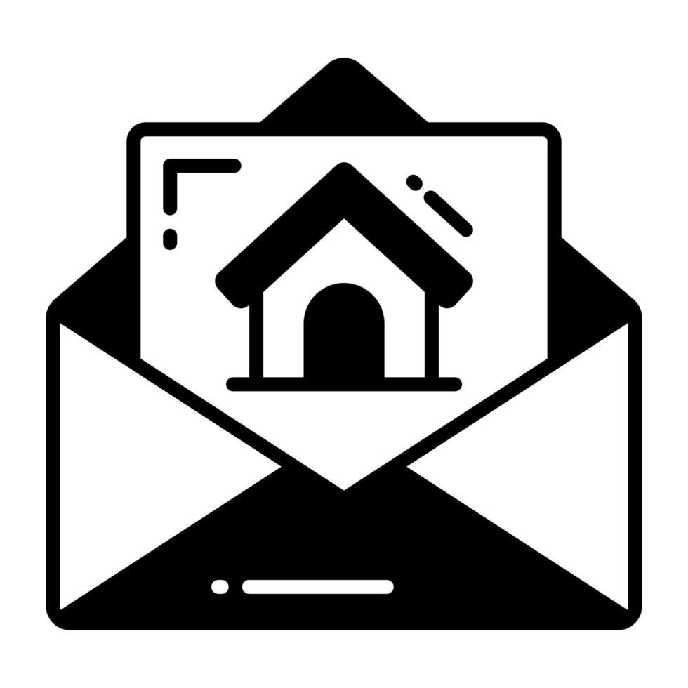 huis icoon Aan bladzijde aanduiding vector van eigendom mail in modieus stijl