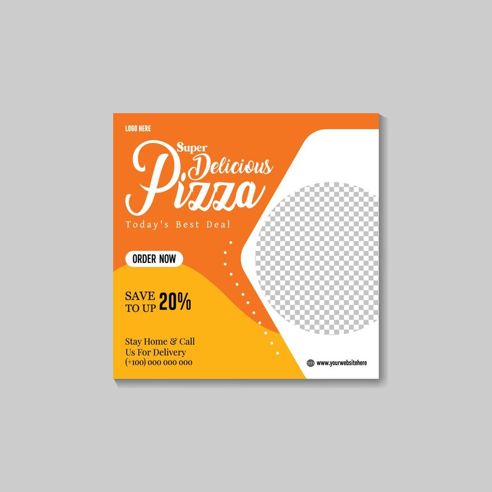 een doos van pizza dat zegt vandaag heerlijk pizza. vector