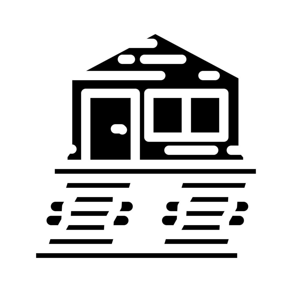 huis beschermen aardbeving glyph icoon vector illustratie