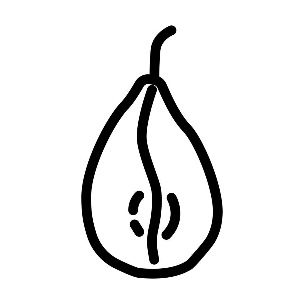 Peer droog fruit lijn icoon vector illustratie