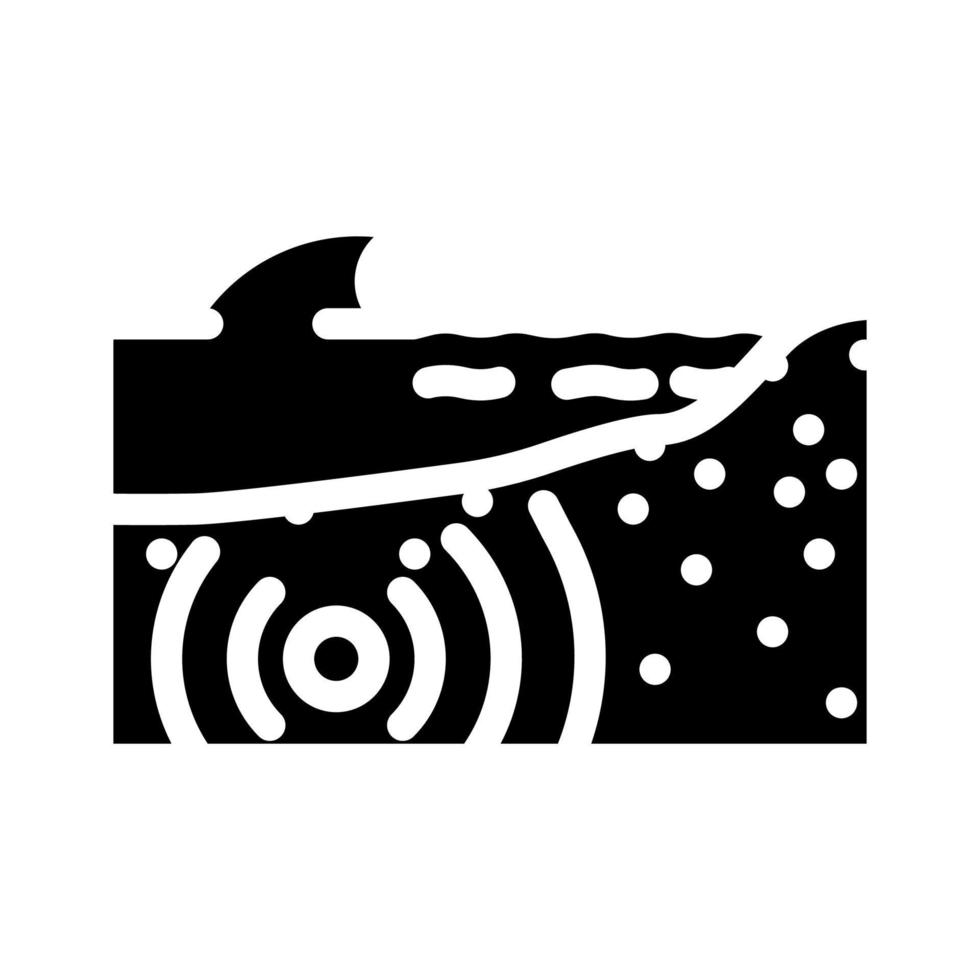tsunami aardbeving glyph icoon vector illustratie