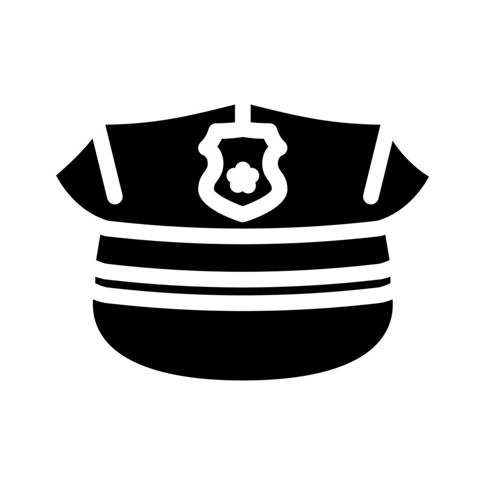 Politie hoed misdrijf glyph icoon vector illustratie