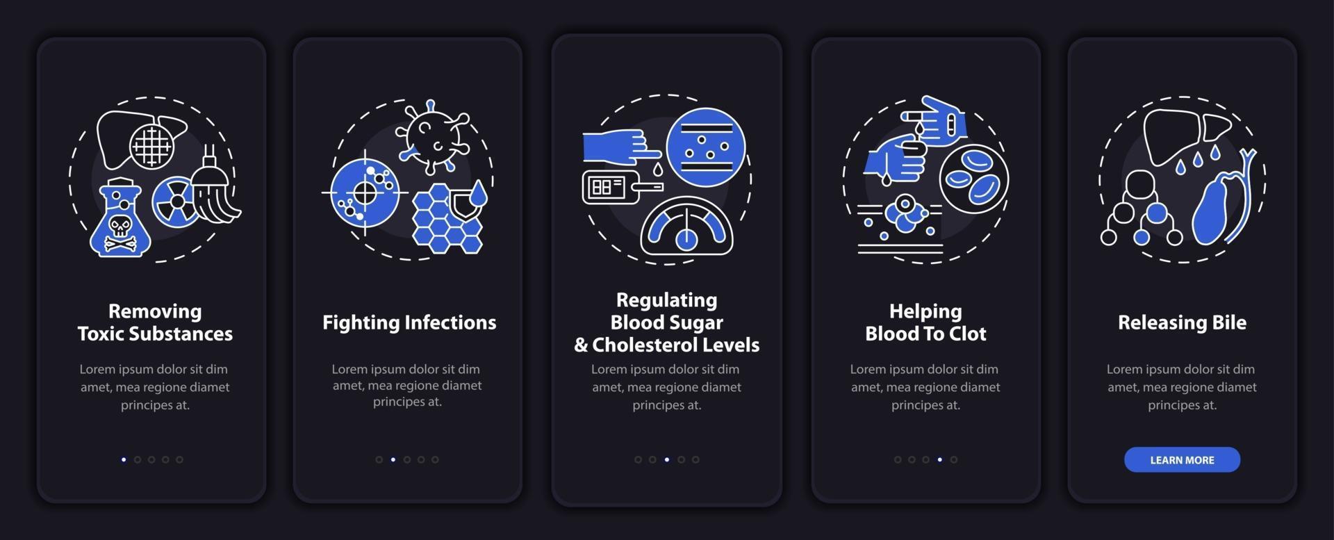 leverfuncties onboarding mobiele app-paginascherm met concepten vector