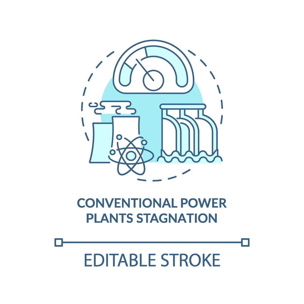 conventionele energiecentrales stagnatie concept pictogram vector