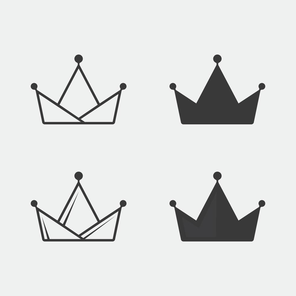 kroon logo en koningin, koning logo ontwerpsjabloon vector illustratie