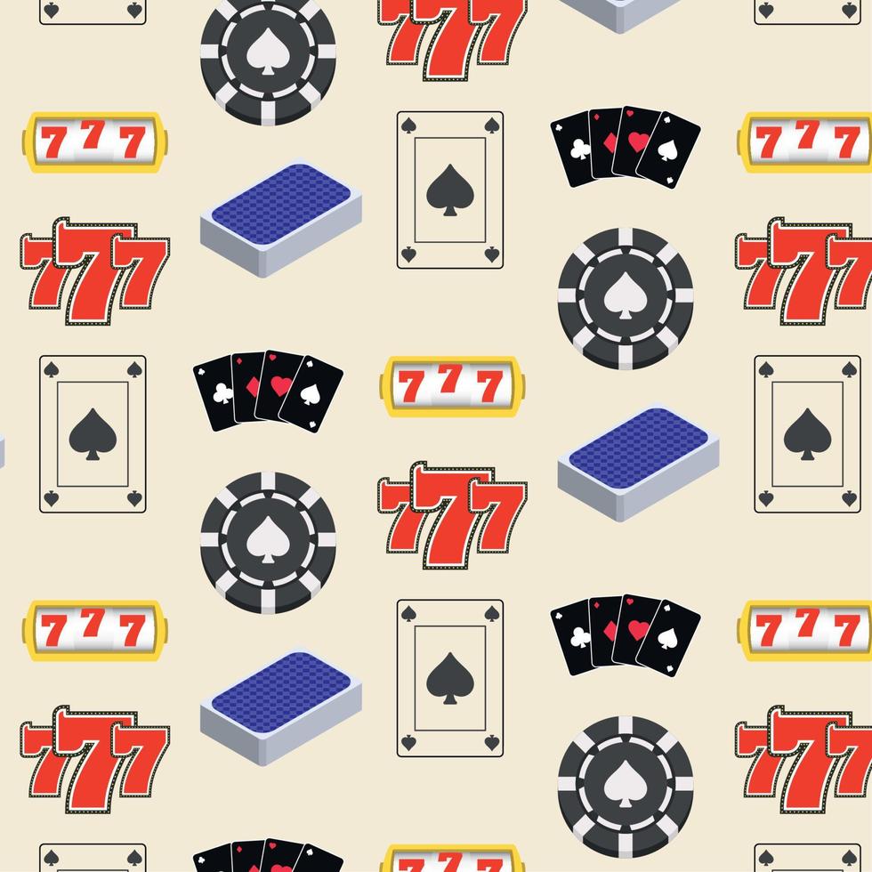 patroon achtergrond met casino pictogrammen vector illustratie