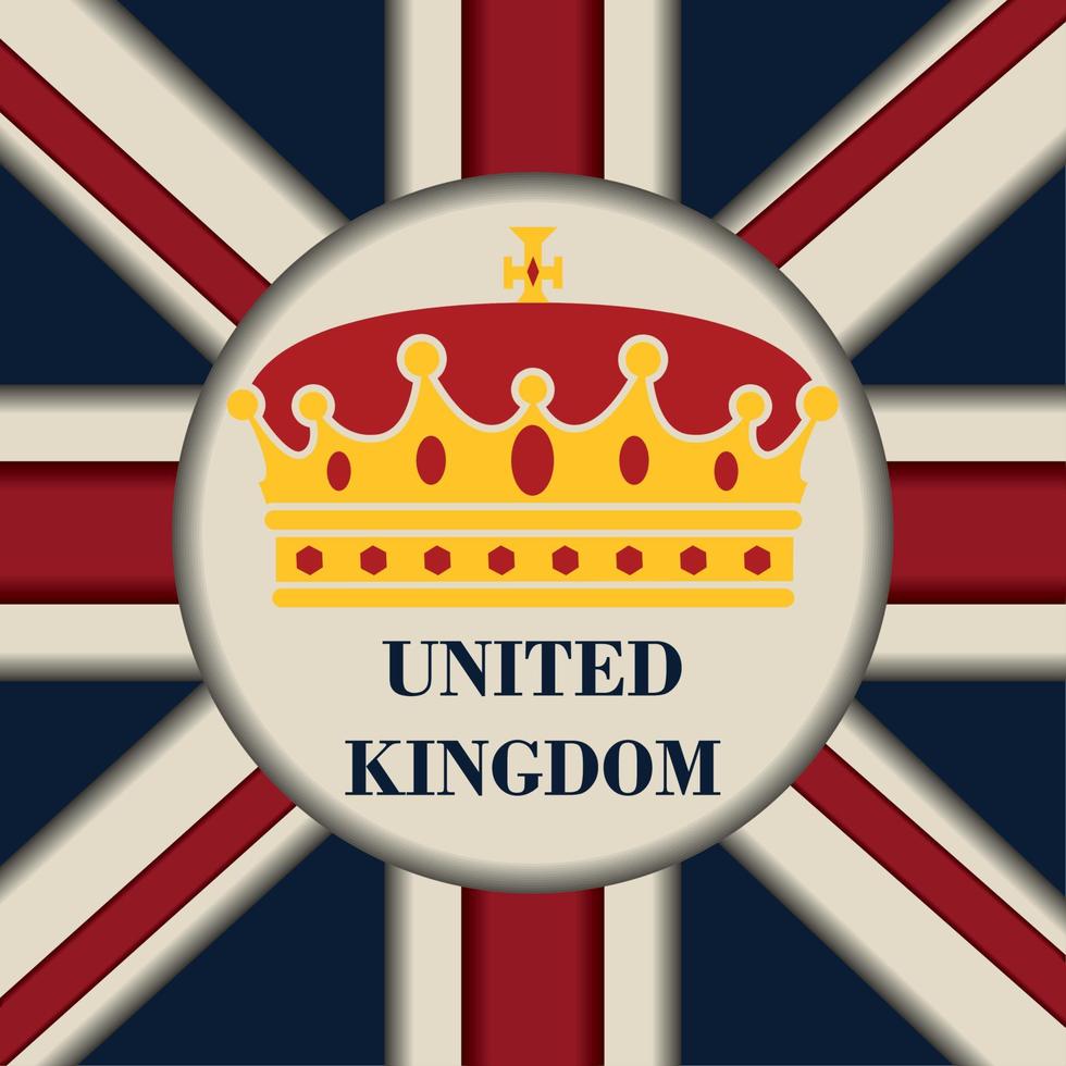 gekleurde traditioneel Koninklijk kroon Brits ansichtkaart vector illustratie