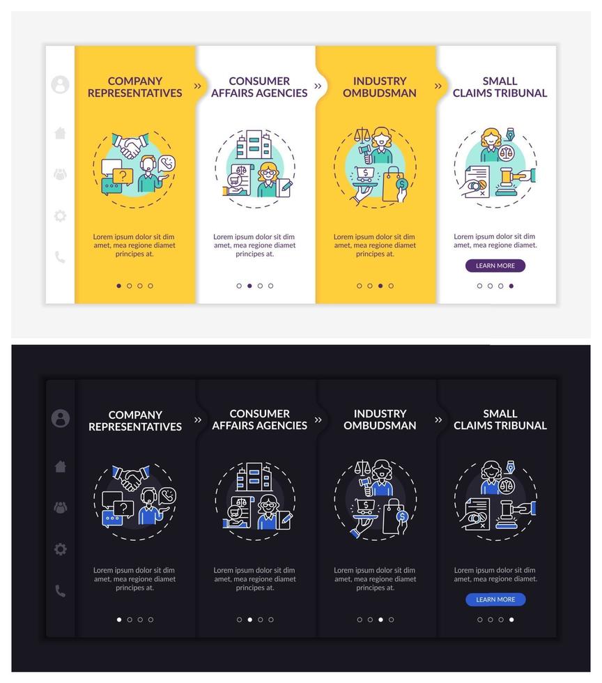 klantbescherming onboarding vector sjabloon