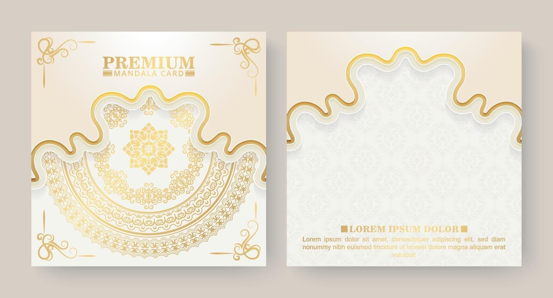 luxe witte achtergrond mandala kaart vector