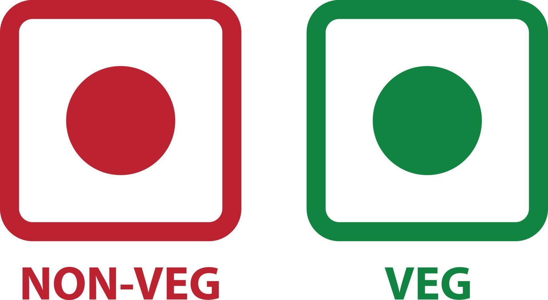 veg en niet veg emoji icoon Aan wit achtergrond. Indisch voedsel concept. gelukkig niet veg teken. vlak stijl. vector
