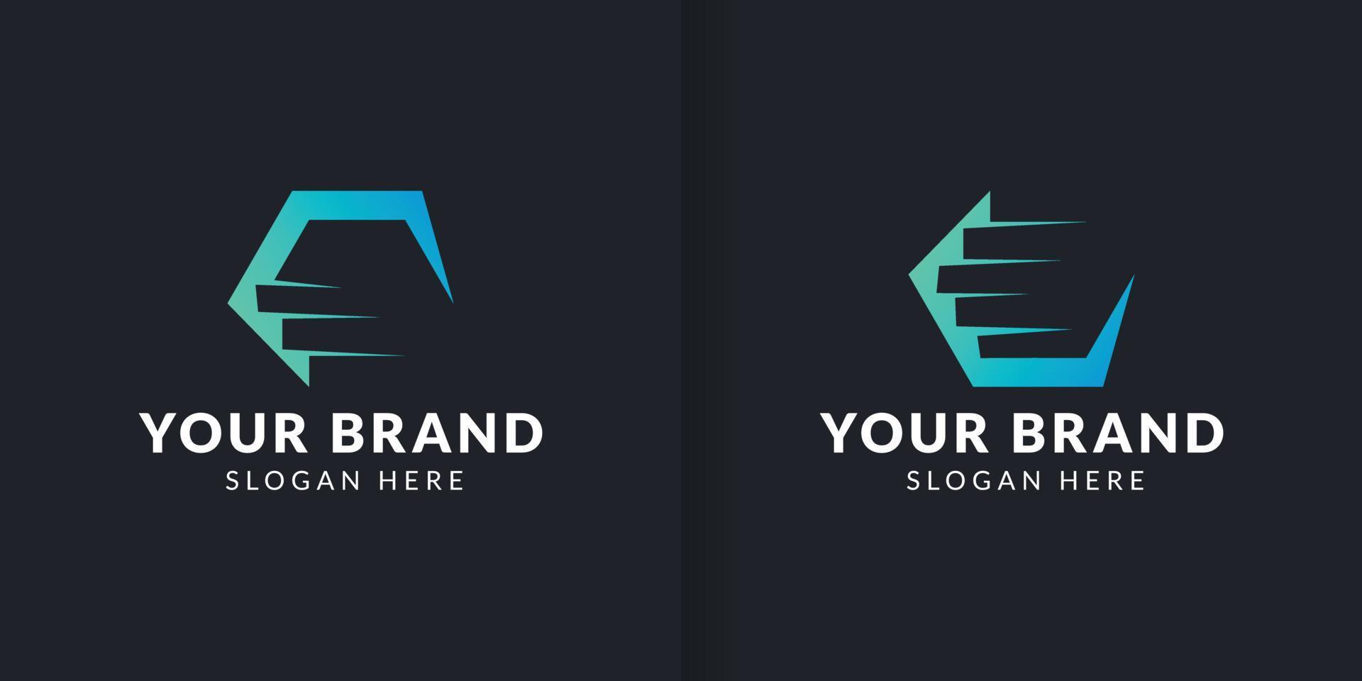 verzameling van trap Aan e brief logo ontwerp een deel 2 vector