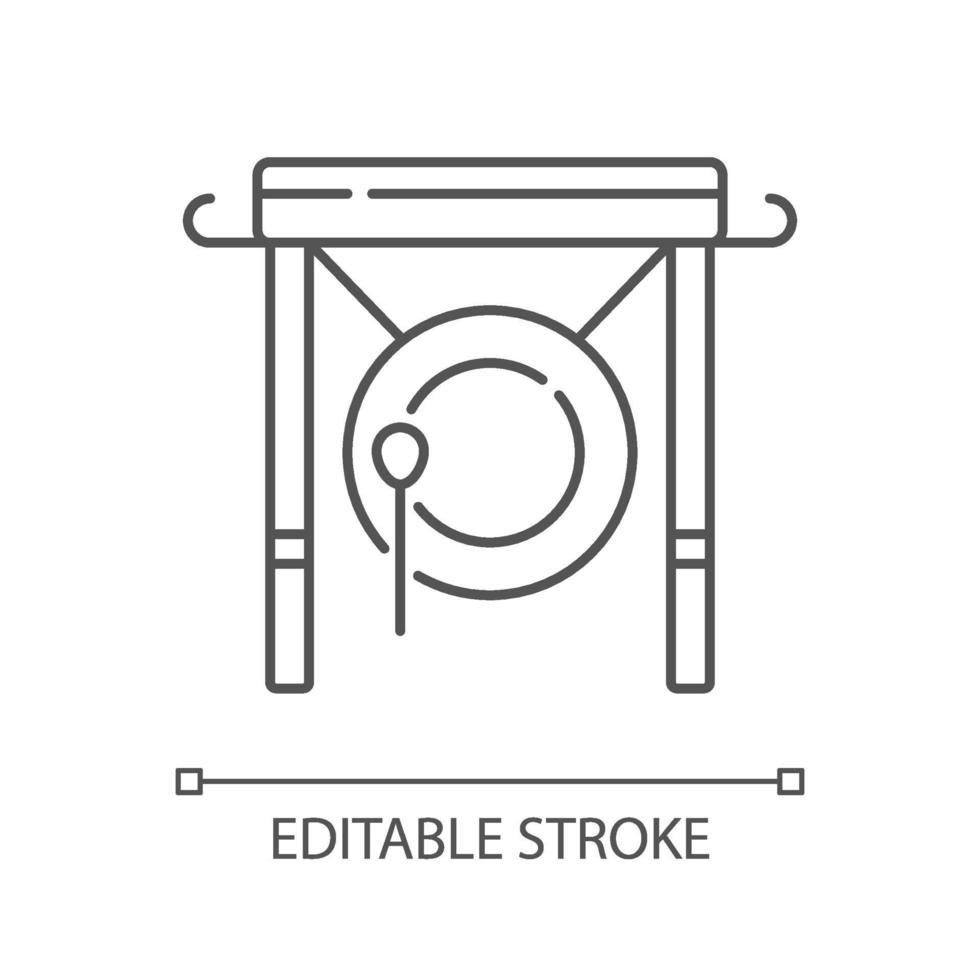 Chinese gong lineaire pictogram vector