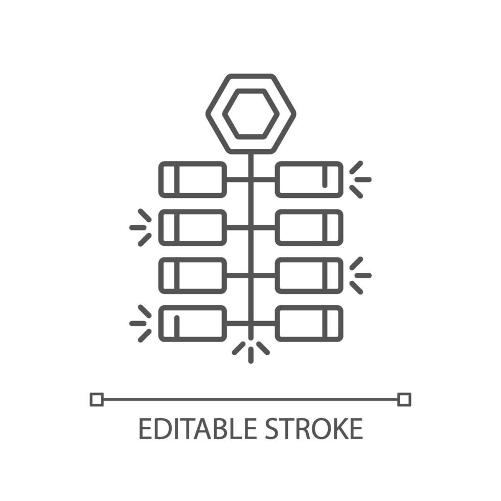 Chinees vuurwerk lineaire pictogram vector