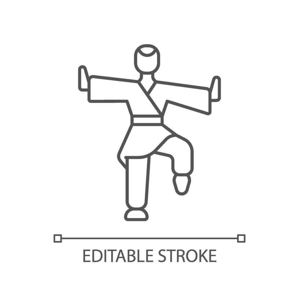 kung fu lineaire pictogram vector