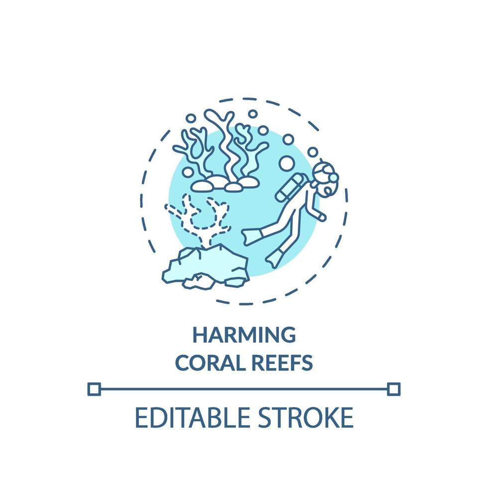 schaden van koraalriffen concept pictogram vector