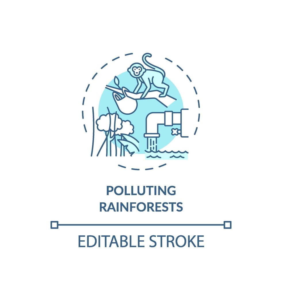 vervuilende regenwouden concept pictogram vector