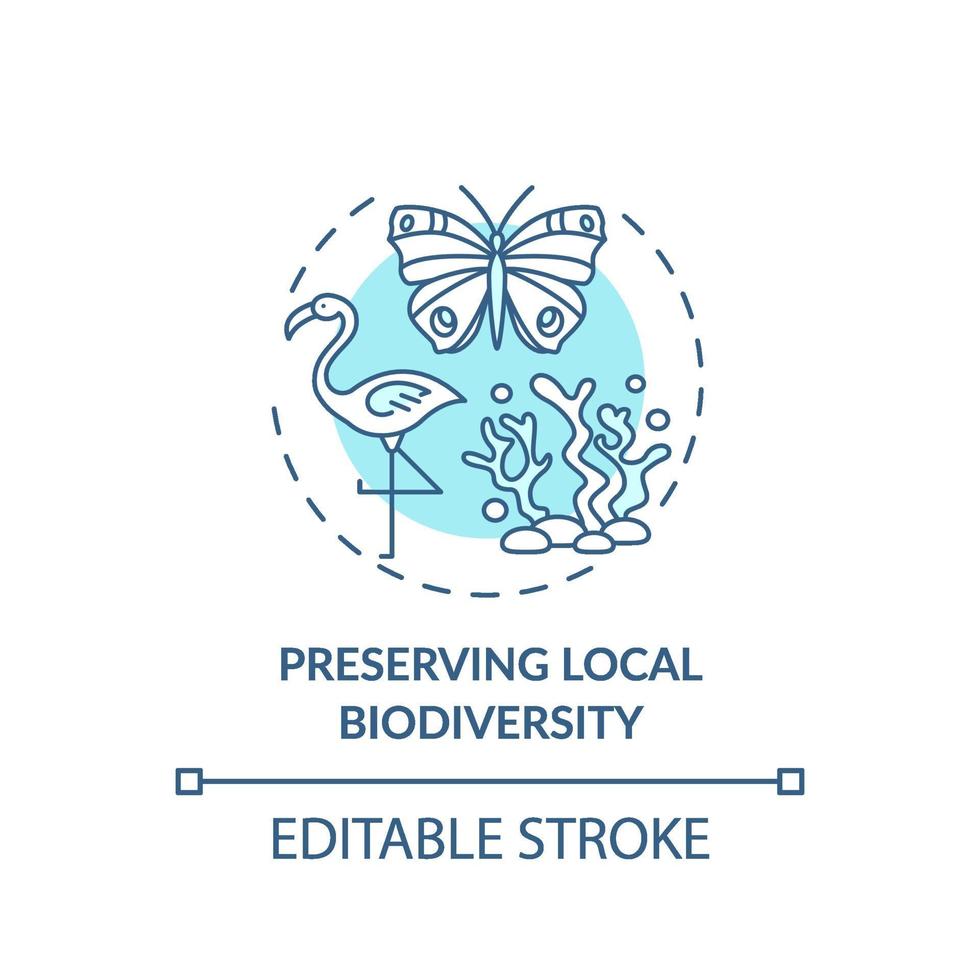 behoud van lokale biodiversiteit concept icoon vector