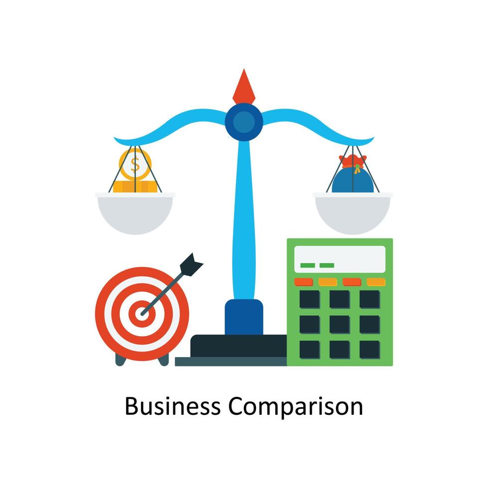 bedrijf vergelijking vector vlak pictogrammen. gemakkelijk voorraad illustratie voorraad