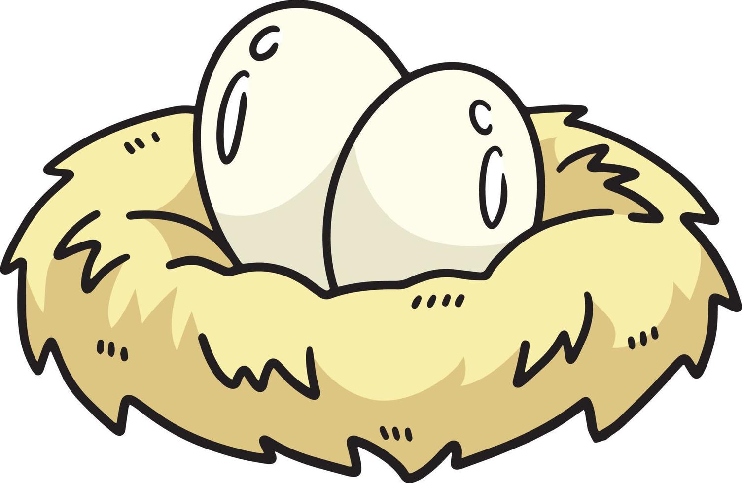 ei nest tekenfilm gekleurde clip art illustratie vector