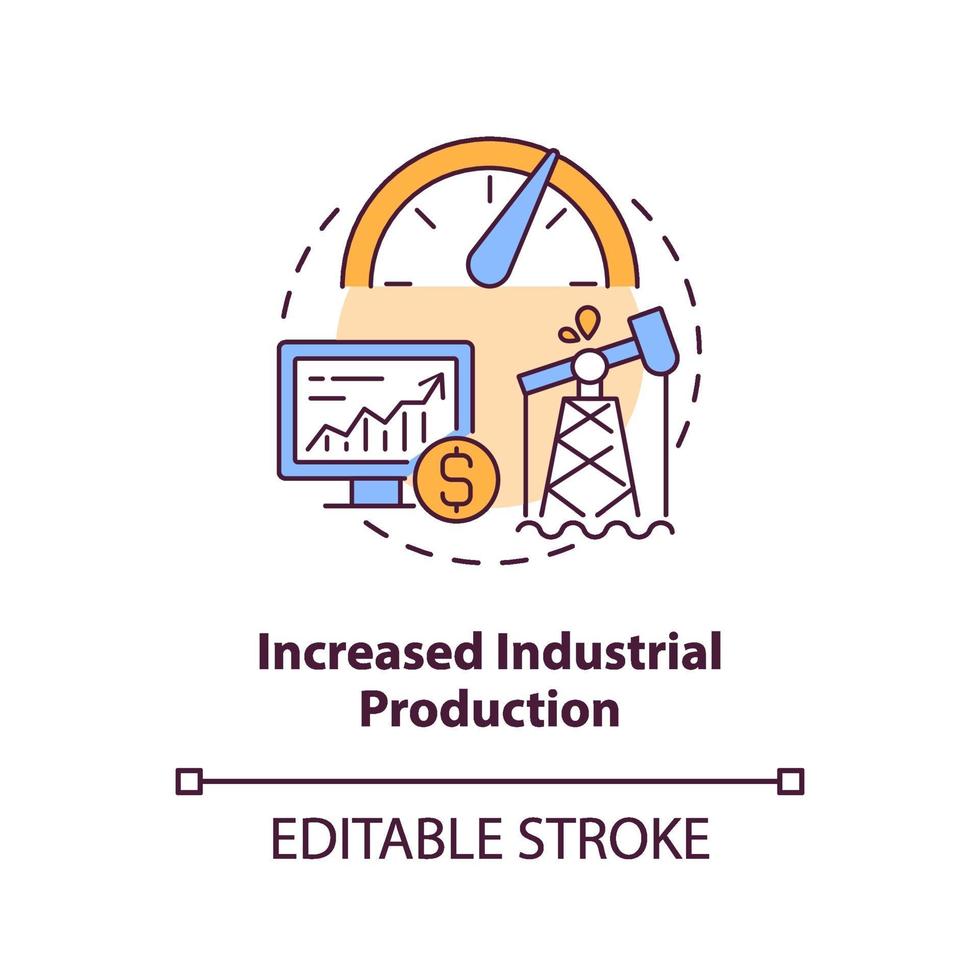 verhoogde industriële productie concept pictogram vector