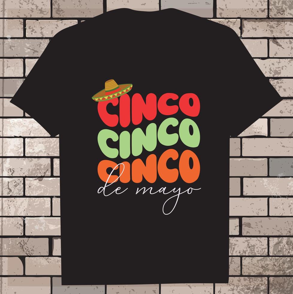 cinco de mayo t-shirt ontwerp, icoon, illustratie, grafisch vector