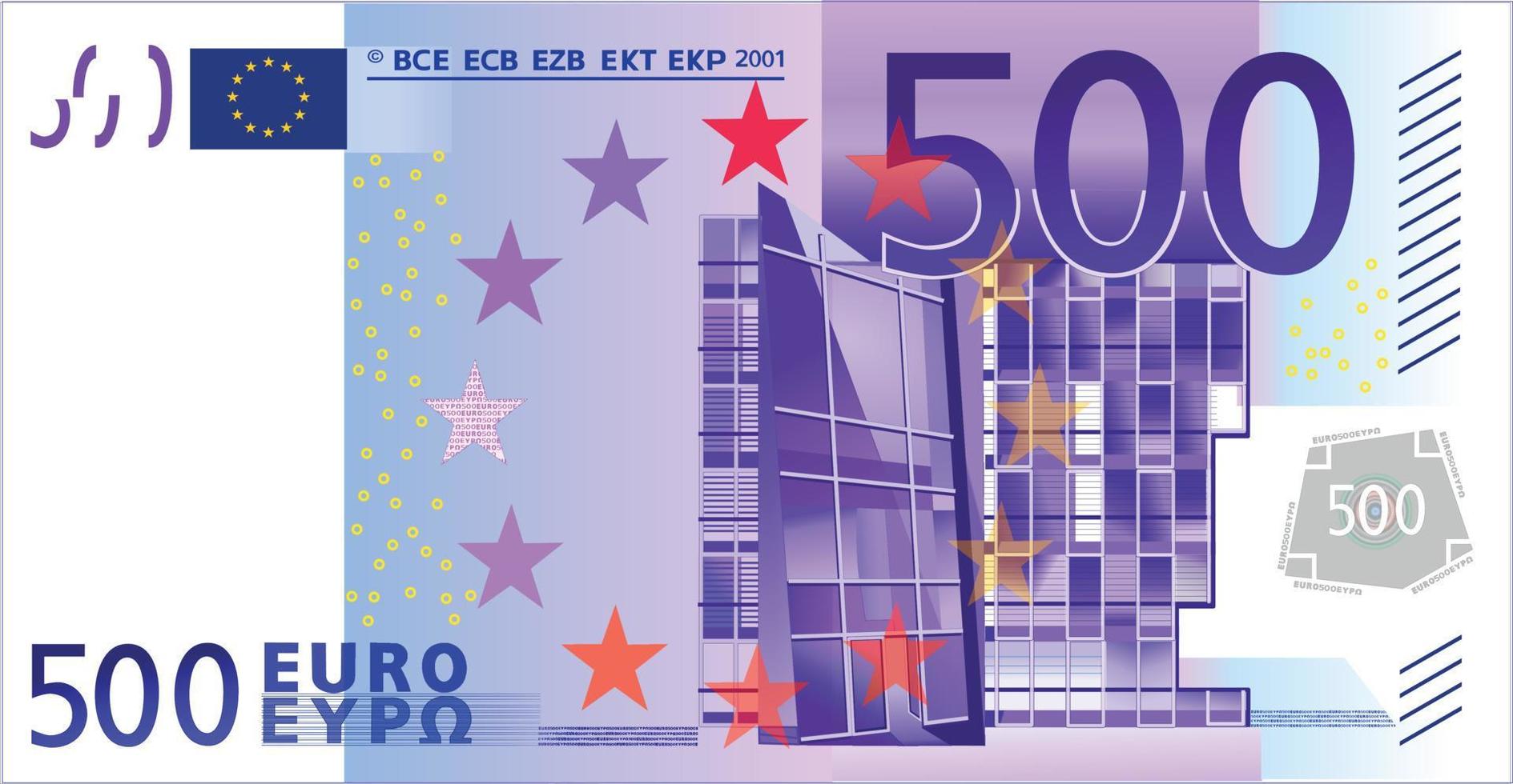 vijf honderd euro Notitie vector grafiek, geïsoleerd achtergrond.