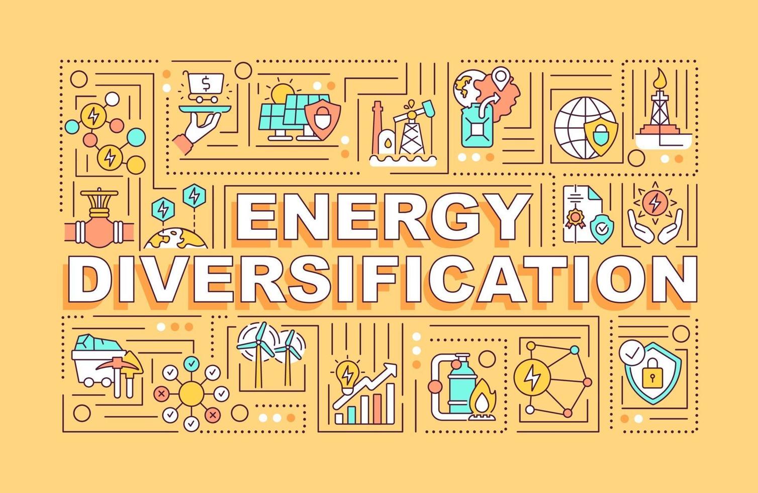 energie diversificatie woord concepten banner vector
