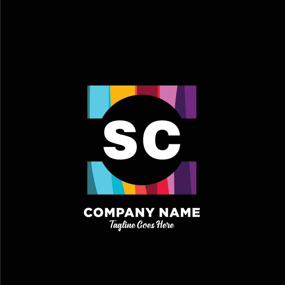 sc eerste logo met kleurrijk sjabloon vector. vector