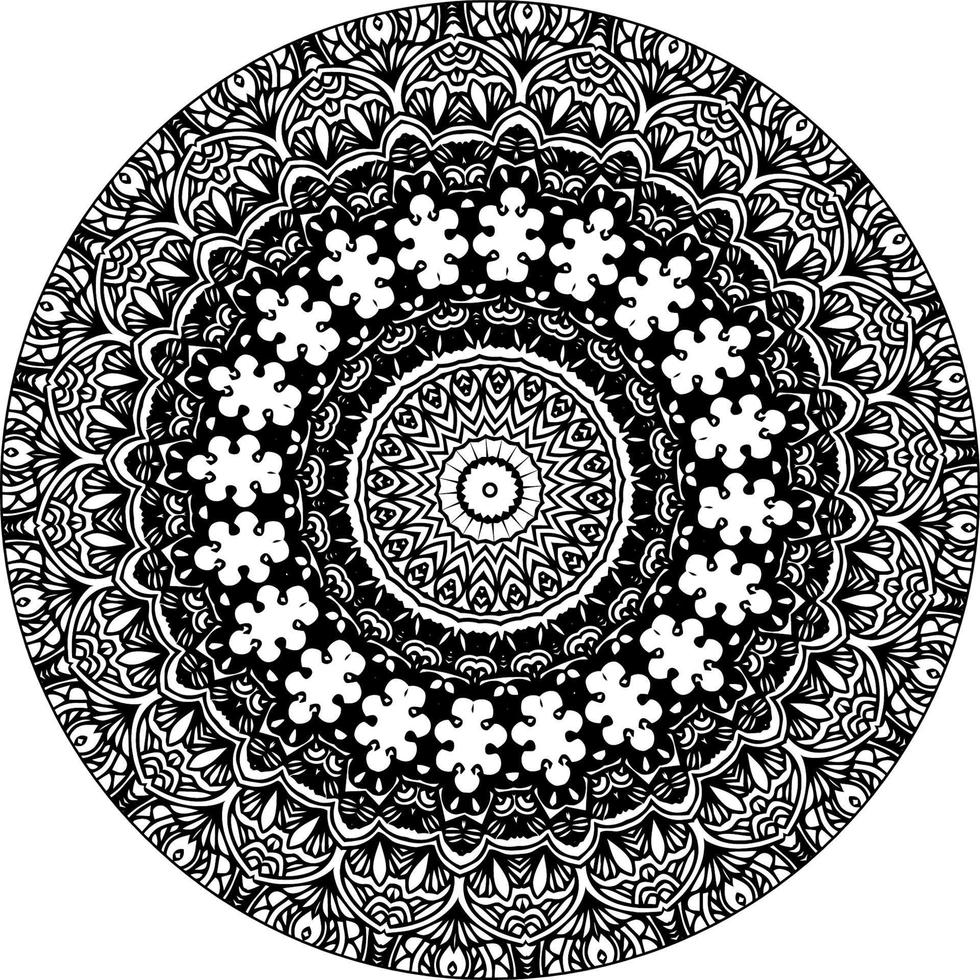 gemakkelijk circulaire patroon in het formulier van mandala voor henna, mehndi, tatoeëren, decoratie. decoratief ornament in etnisch oosters stijl. kleur boek bladzijde vector