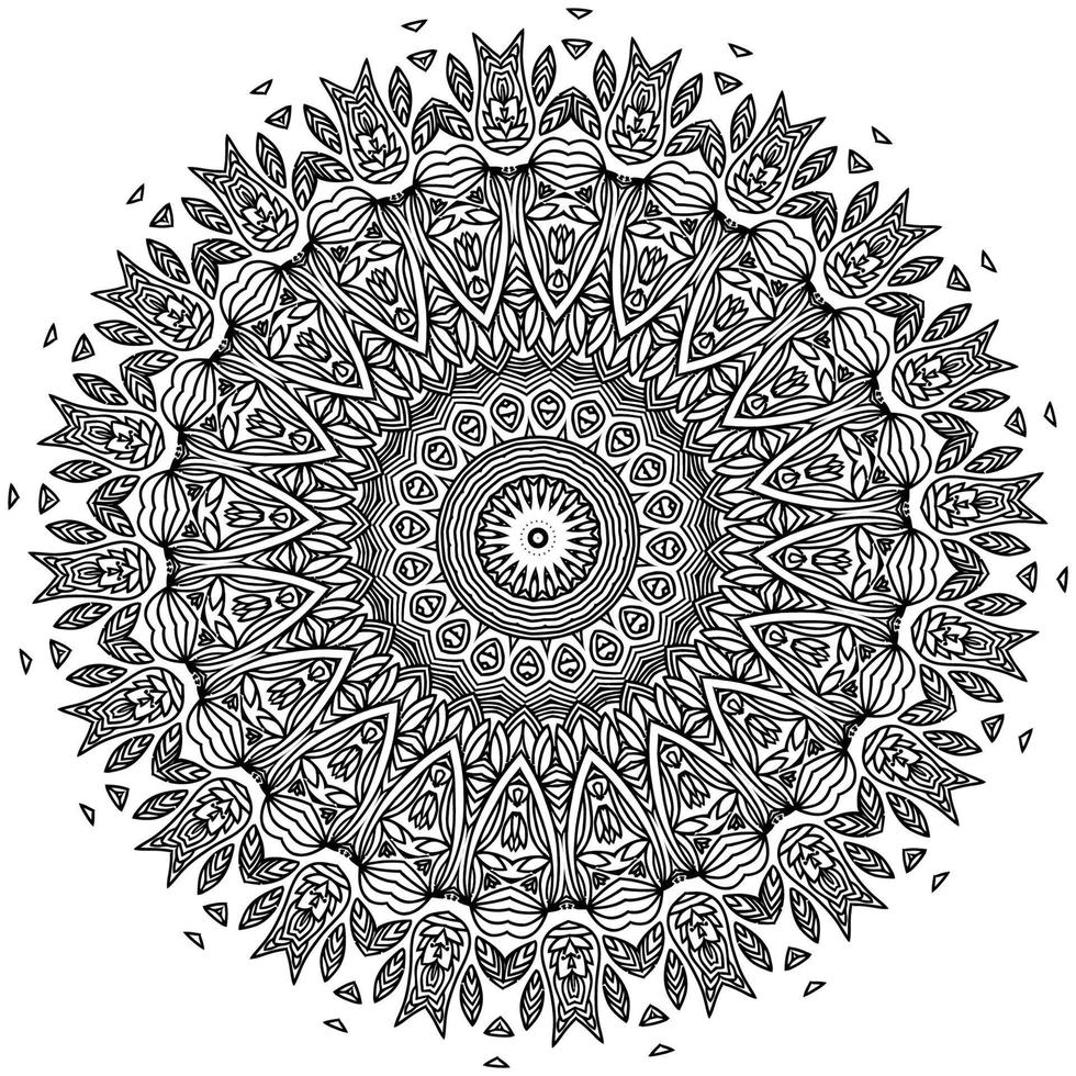 gemakkelijk mandala, gemakkelijk mandala's bloemen kleur bladzijde Aan wit achtergrond. vector