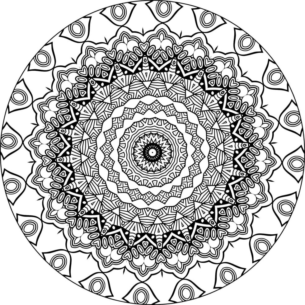 gemakkelijk circulaire patroon in het formulier van mandala voor henna, mehndi, tatoeëren, decoratie. decoratief ornament in etnisch oosters stijl. kleur boek bladzijde vector