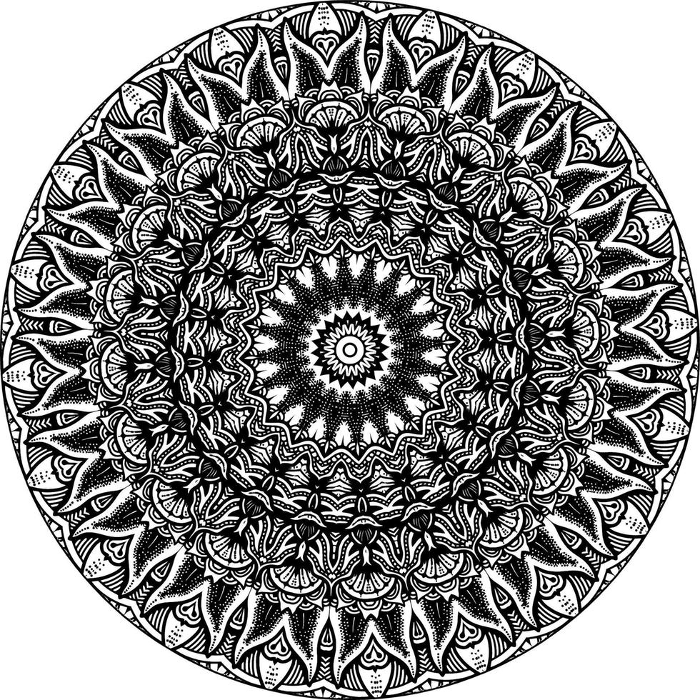 gemakkelijk circulaire patroon in het formulier van mandala voor henna, mehndi, tatoeëren, decoratie. decoratief ornament in etnisch oosters stijl. kleur boek bladzijde vector