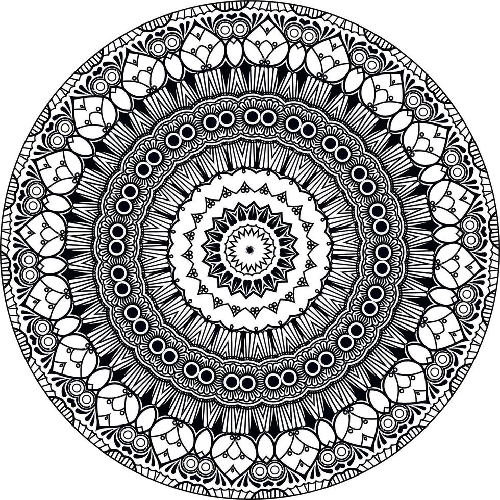 mandala kleur boek kunst, behang ontwerp, tegel patroon, shirt, groet kaart, sticker, kant patroon en tatoeëren. decoratie voor interieur ontwerp. vector etnisch oosters cirkel ornament. achtergrond