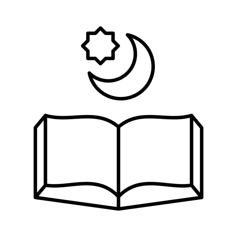koran Open boek Islamitisch schets icoon vector illustratie