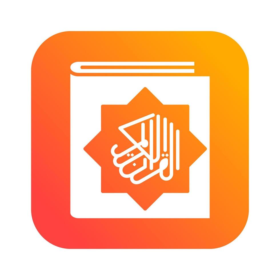 koran boek met vertaling al koran al karim Islamitisch helling icoon knop vector illustratie