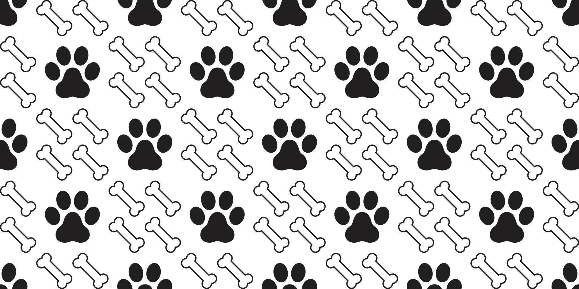 hond bot poot naadloos patroon vector kat voetafdruk bot tekening behang herhaling achtergrond