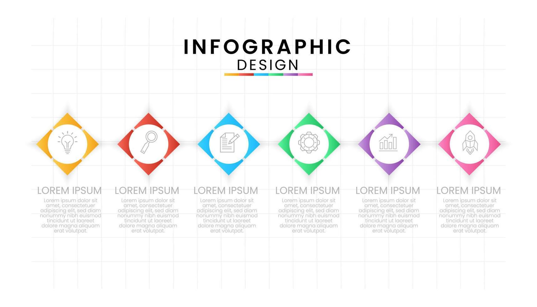 bedrijf gegevens werkwijze tabel concept. cirkel infographic pictogrammen ontworpen voor modern achtergrond sjabloon met 6 opties, stappen, onderdelen. vector