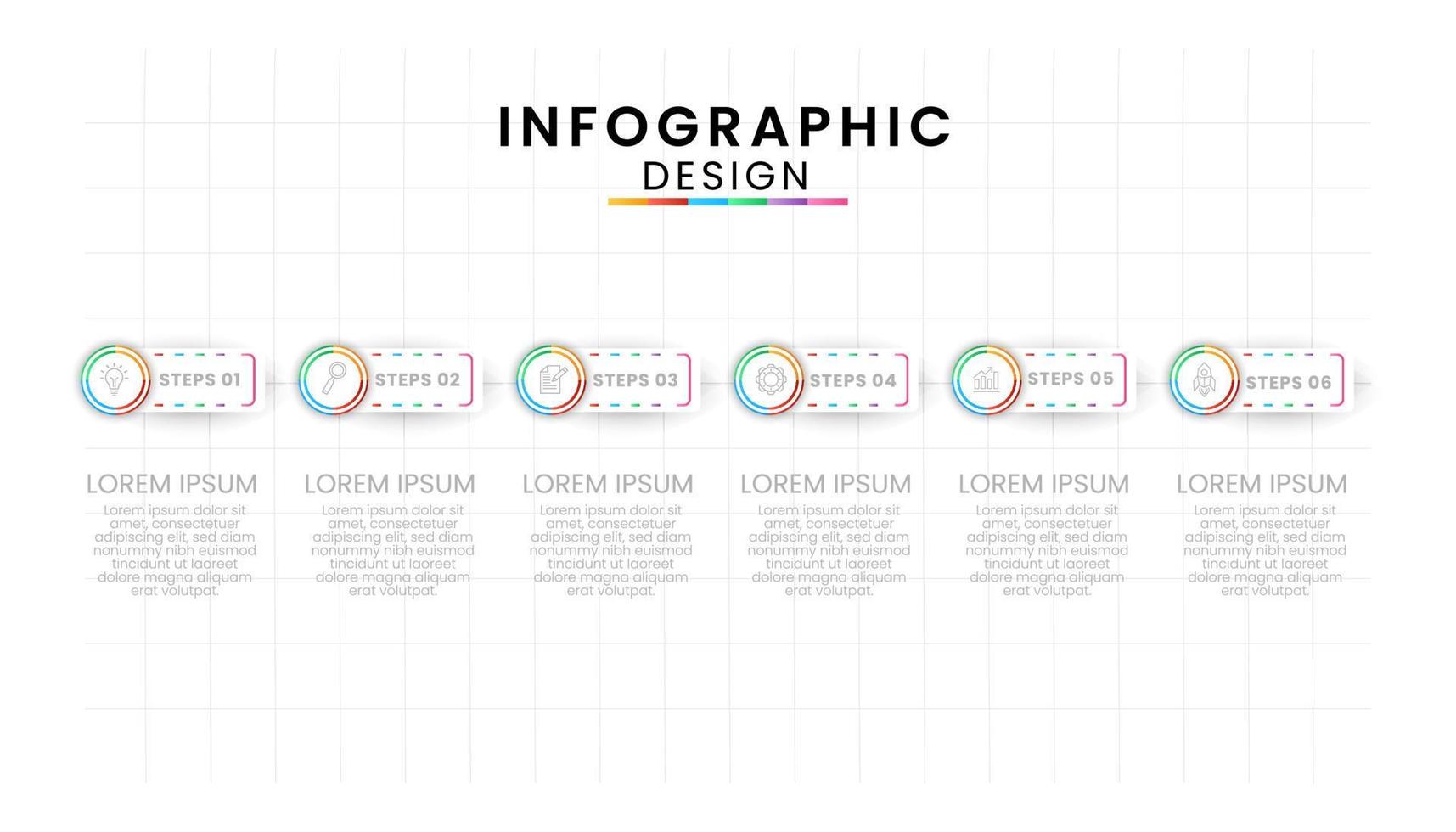 infographic sjabloon voor bedrijf. cirkel concept met 6 stap vector