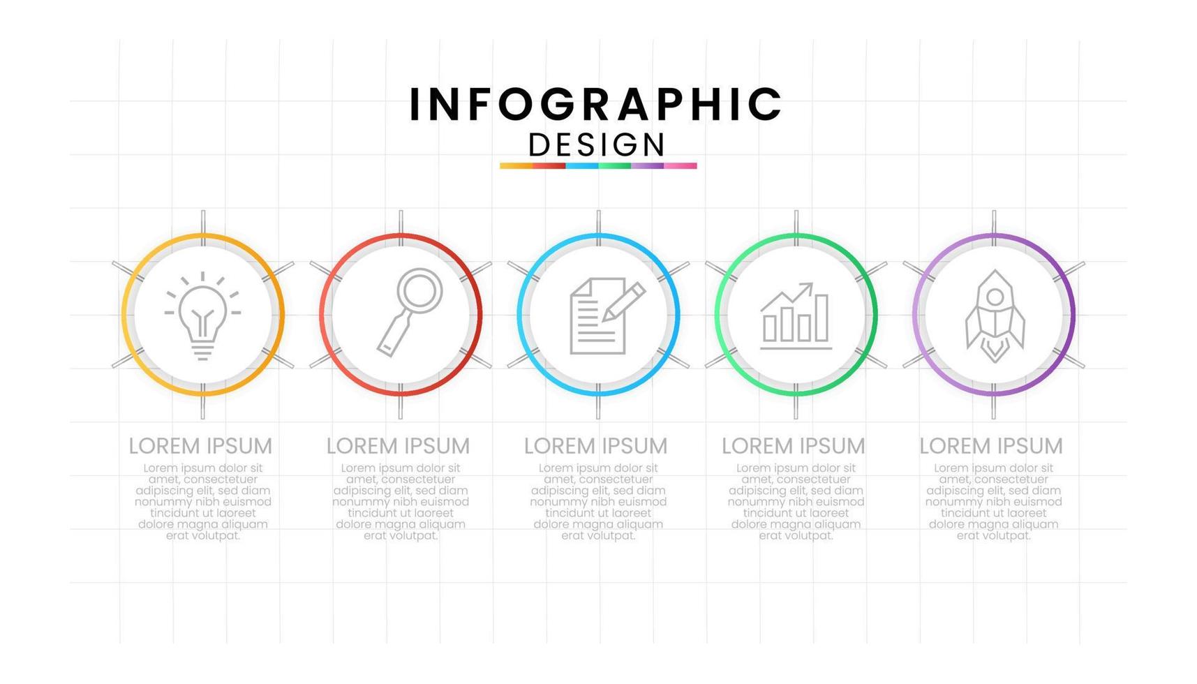 bedrijf gegevens werkwijze tabel concept. cirkel infographic pictogrammen ontworpen voor modern achtergrond vector