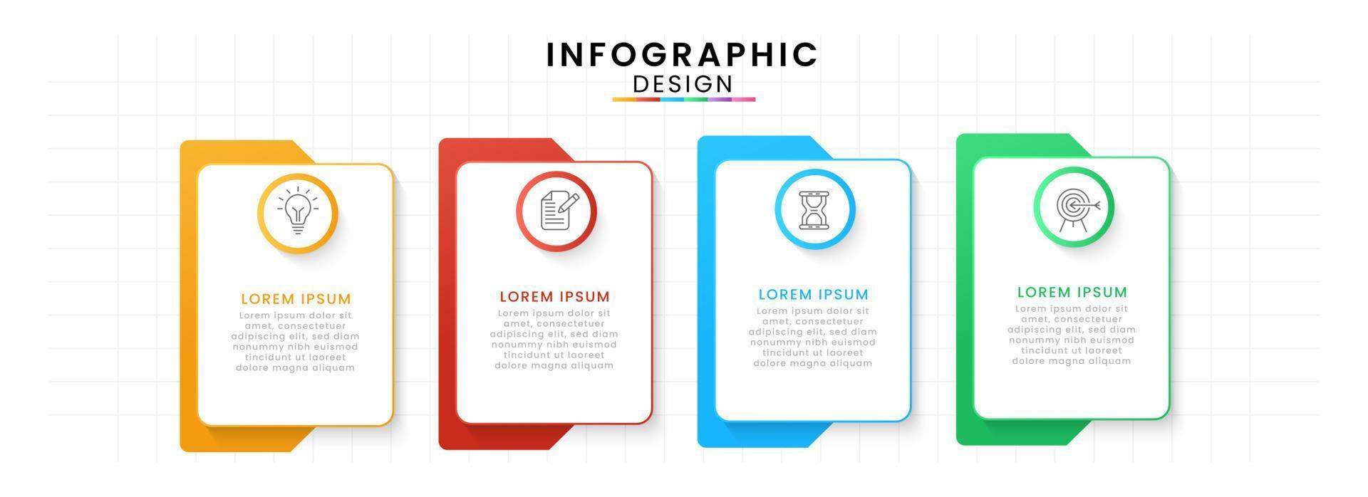 vector infographic ontwerp sjabloon modern tijdlijn. 4 opties of stappen, bedrijf project sjabloon voor presentatie en rapport.