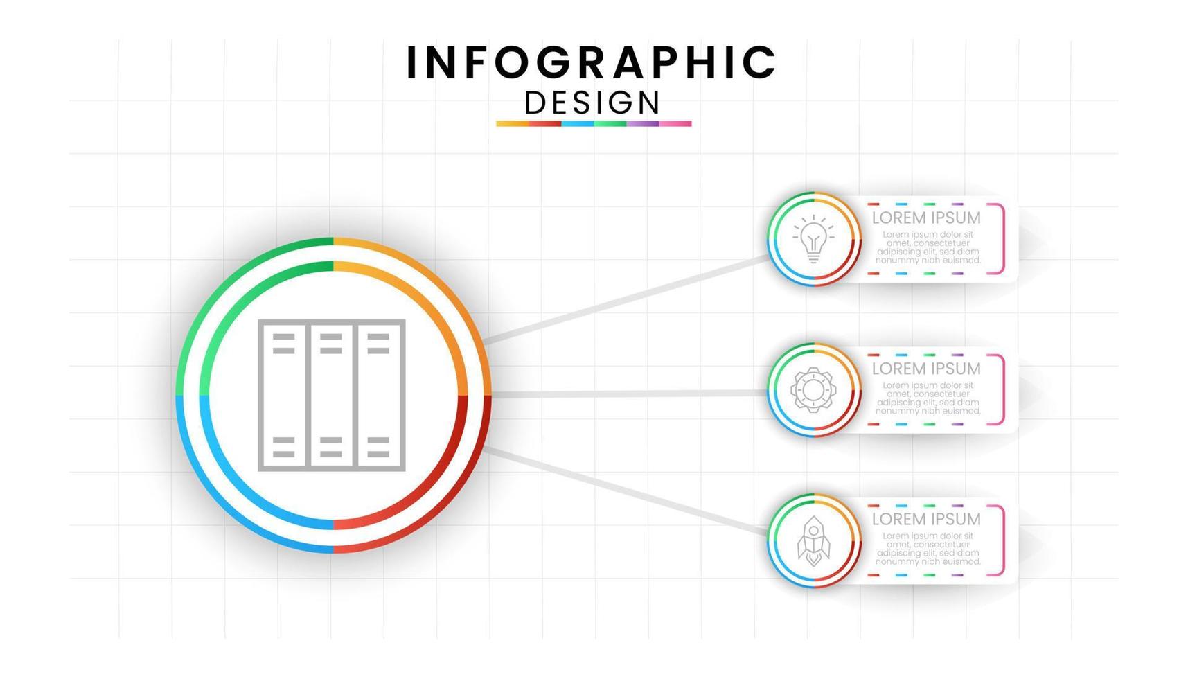 bedrijf gegevens werkwijze tabel concept. cirkel infographic pictogrammen ontworpen voor modern sjabloon achtergrond. vector